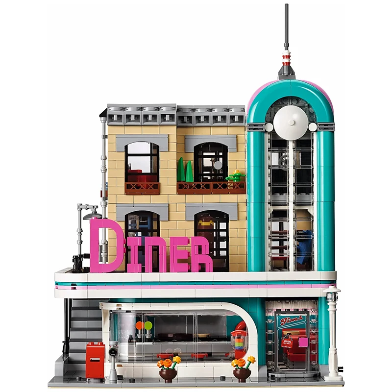 2480 Stuks Downtown Diner Bouwsteen Speelgoed Bouwmodel Bakstenen Compatibel Met Set 10260 Volwassenen Verjaardag Kerstcadeau - afbeelding 2