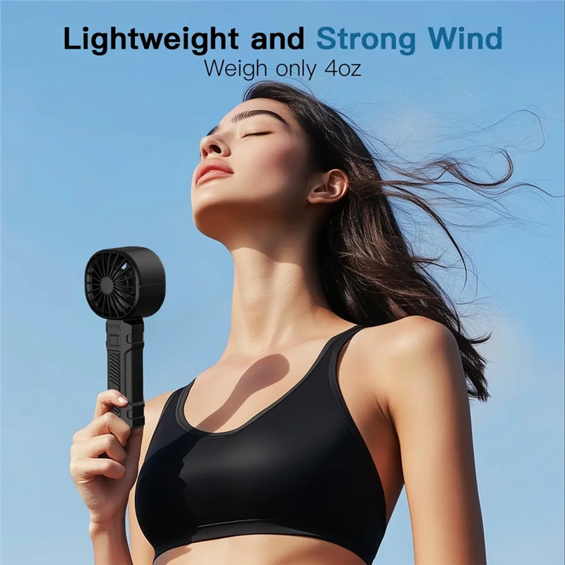 Портативный ручной вентилятор ABBK, персональный вентилятор с цифровым дисплеем, 3 скорости ветра, аккумулятор 3000 мАч, перезаряжаемый через USB