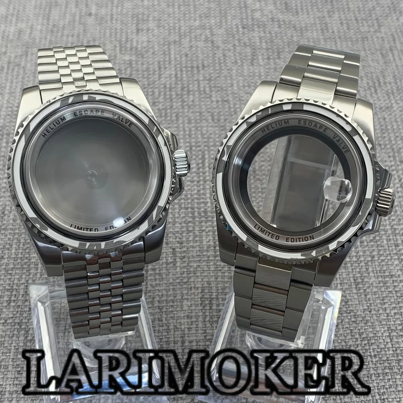 

LARIMOKER New Silver 40mm Stainless Steel Case and Strap Sapphire Suitable for All Movements NH34 NH35 NH36 2813 ETA2824 PT5000