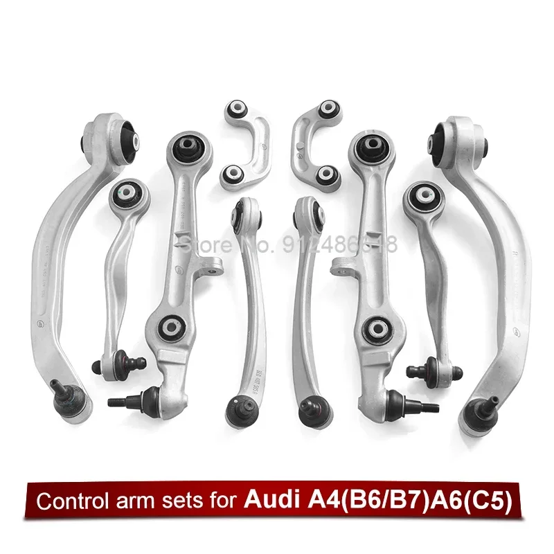 Sets of Front Suspension Upper Lower Wishbone Control Arm Ball Joint Kits for Audi A4 A5 A6 A8 B5 B6 B7 RS4 A6 C5 1997-2005