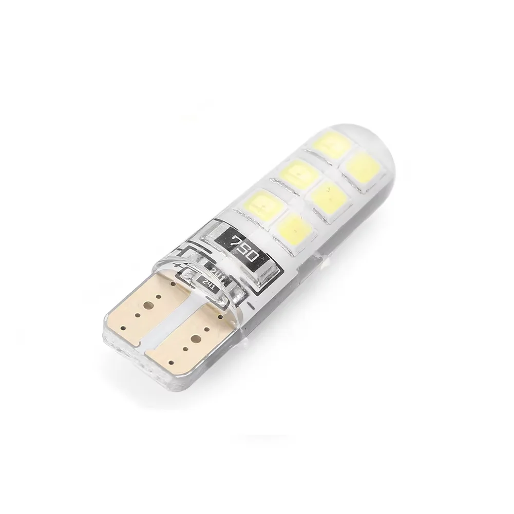 1pc Uniersal 360 Degree Car Lighting White T10 Car LED Canbus Error Free Bright Light Bulbs W5W 12SMD 2835 Car Accessories
