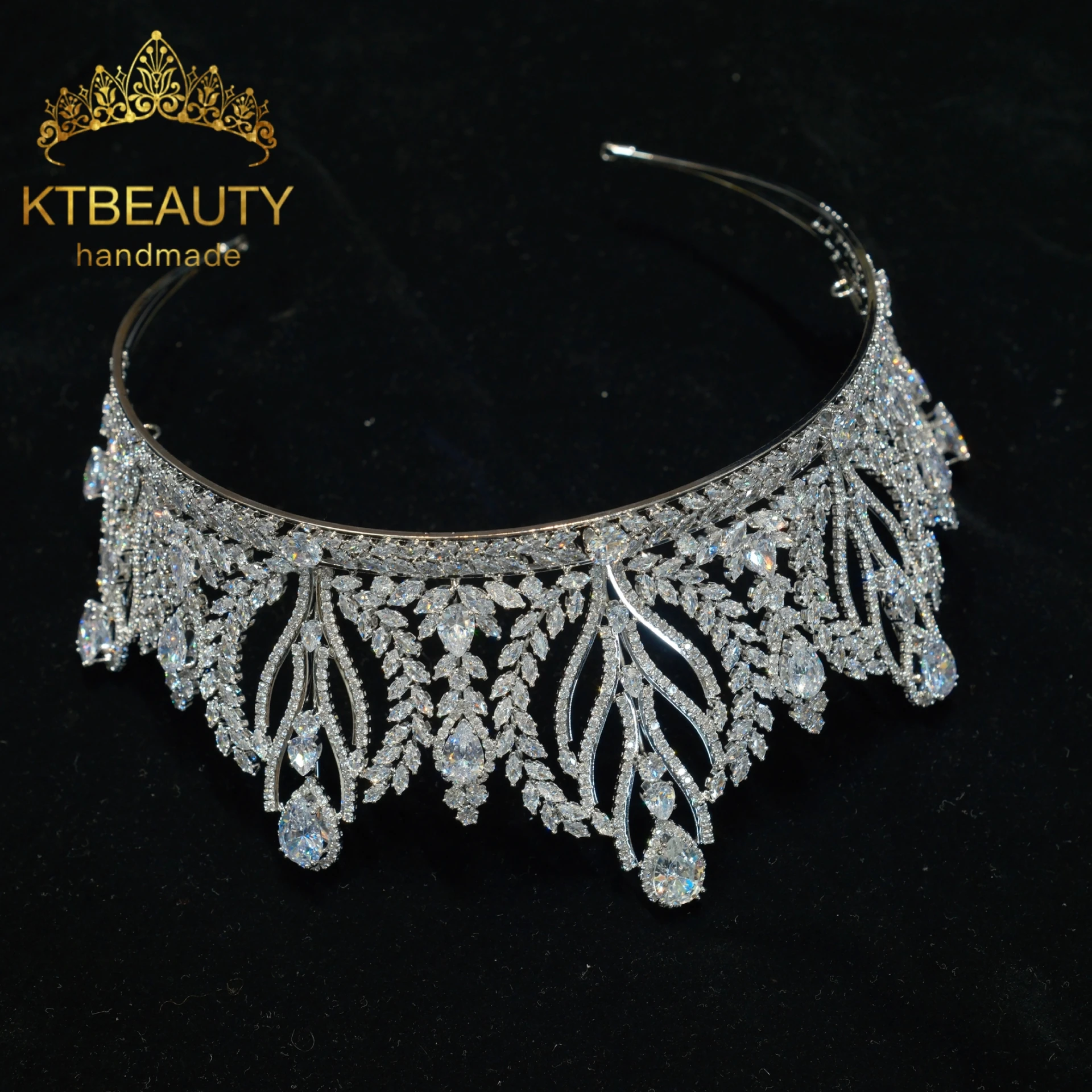 

Модный свадебный головной убор Ktbeauty с медными вставками и цирконами, украшение для волос с крупными камнями, трендовый женский аксессуар для волос, популярный среди женщин