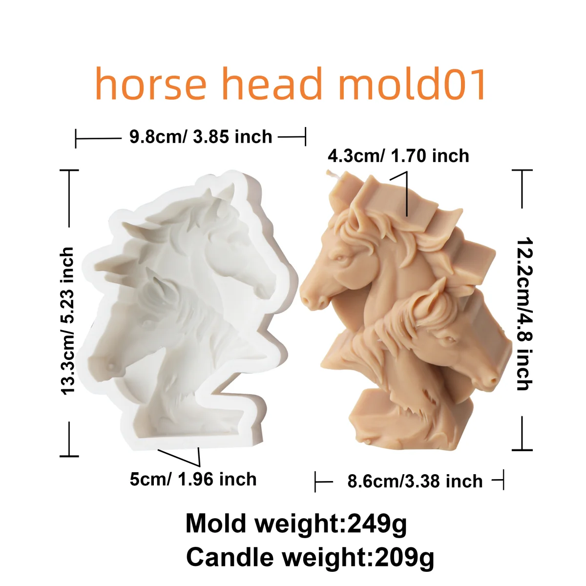 Create Flat Horse Head/Elk/Giraffe Candle Mold 3D Animal Mould Resin Casting Resin Making Silicone for Plaster Home Decor