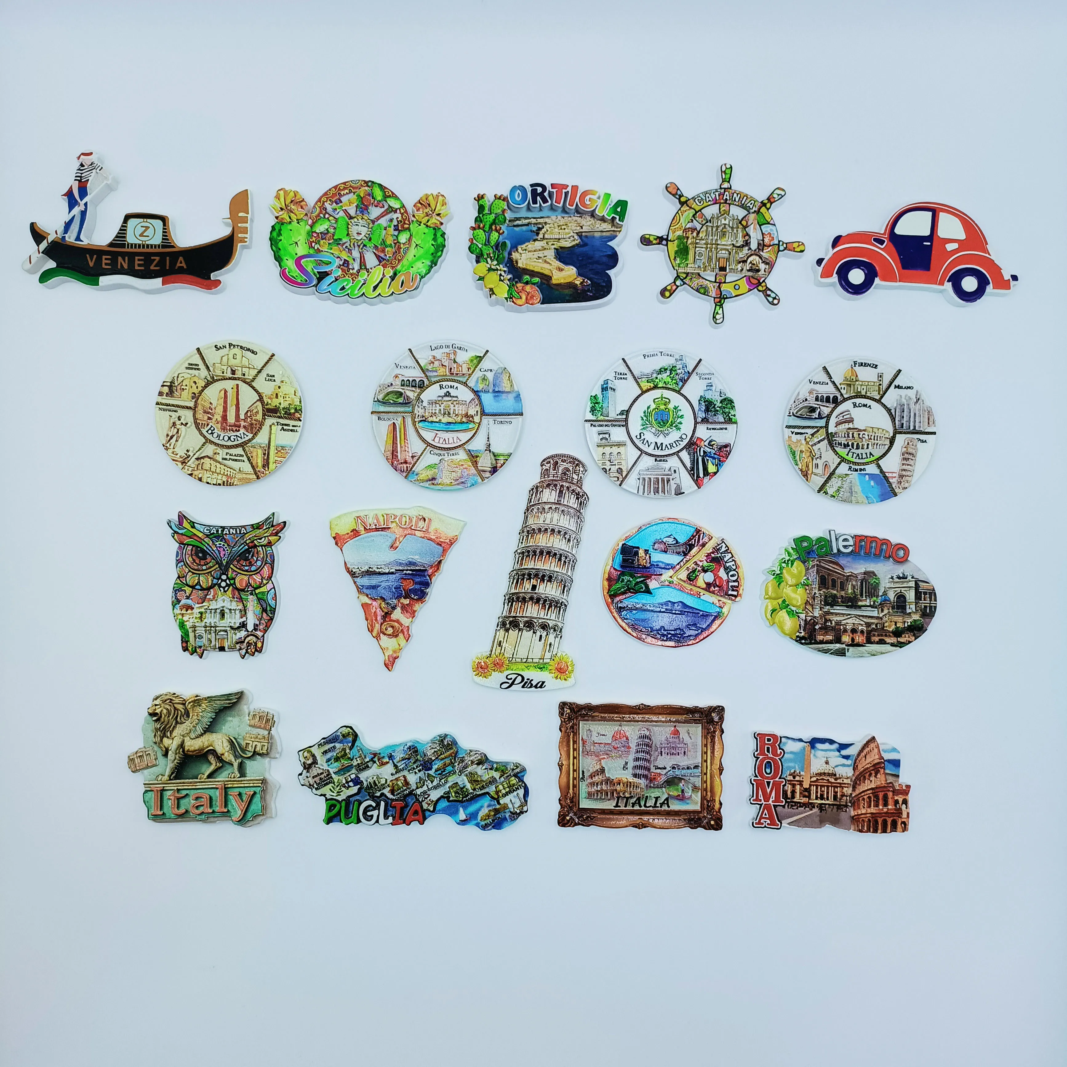 Italy,San Marino,Venezia,Sicilia,Bologna,Roma,Napoli,Pisa,Puglia;Travel Souvenir Fridge Magnet, Handicraft Ornament