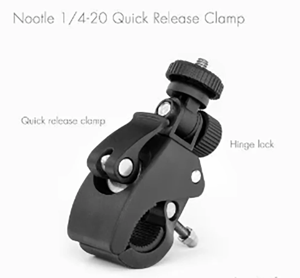 QR Pipe Clamp with 1/4 -20 Threaded Head for Cameras and Nootle Ipad Mounts Works for Tripods, Music Stands, Microphone Stand