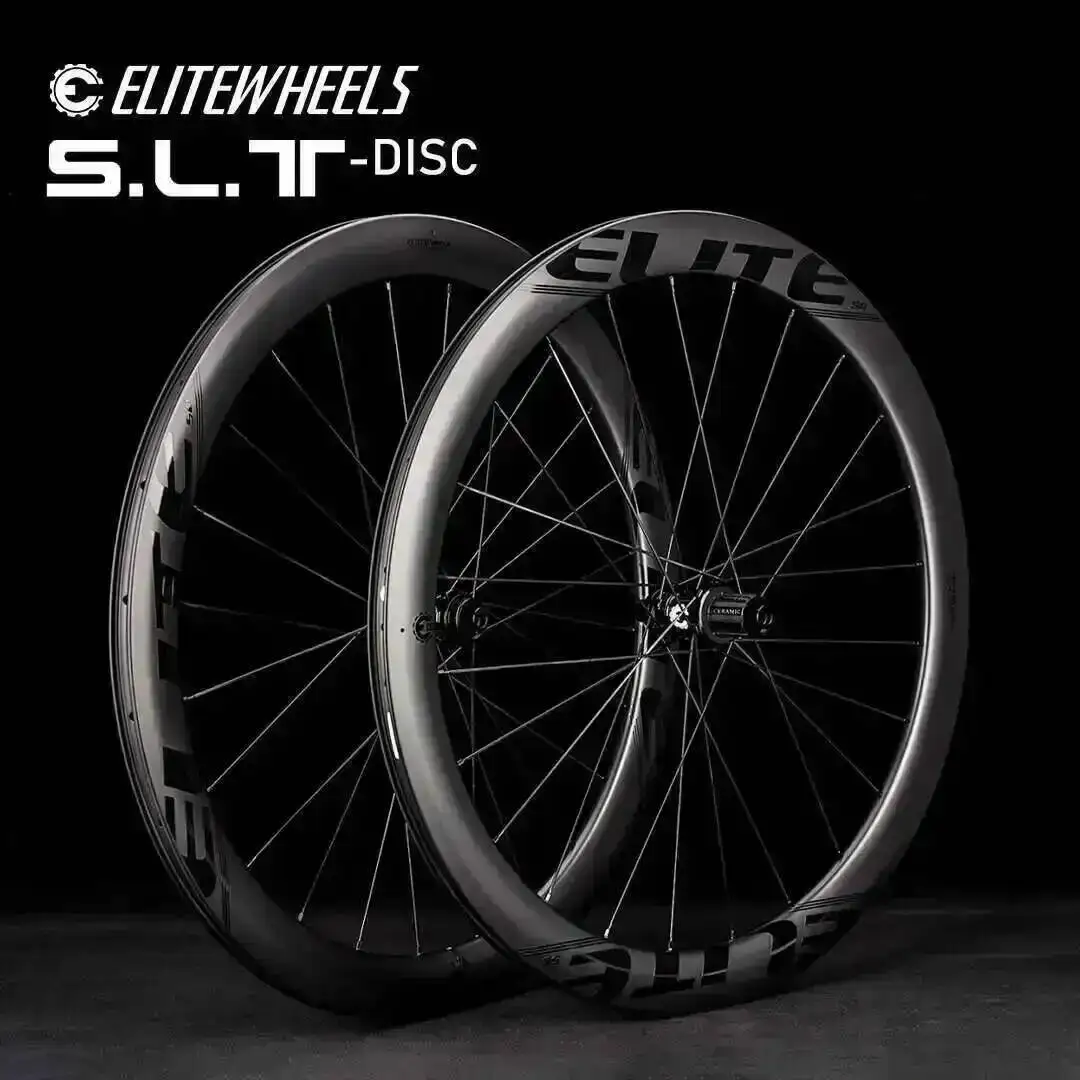 Zestaw kół szosowych ELITEWHEELS SLT z karbonu, hamulce tarczowe, łożyska ceramiczne, piasta Center Lock, koła do rowerów cyklokrosowych, szprychy Pillar 1423, kółka rowerowe.