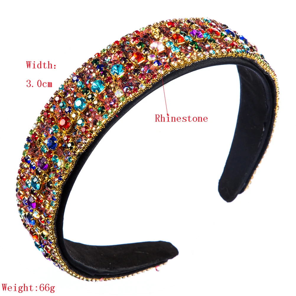 

Wide Headband Women Fashion Hair Hoop Rhinestone Decoration Elegant Design Long Lasting Beautiful Color Daily Engagement Parties