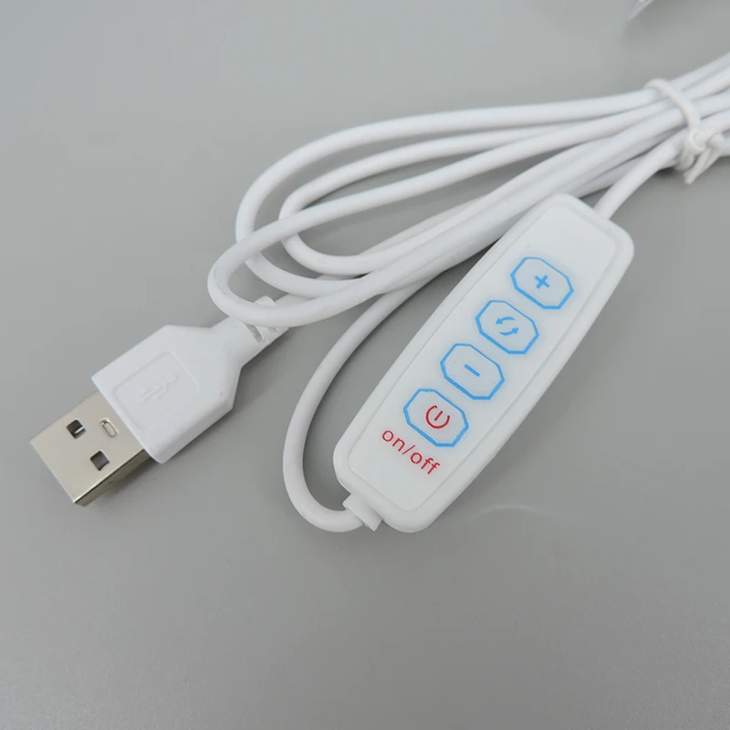 Ciepłe białe światła LED 5V 3W USB 2835 chip pojedynczy kolor czytający oświetlenie biurka nocną książkę tablet przełącznik lampy kabel zasilający