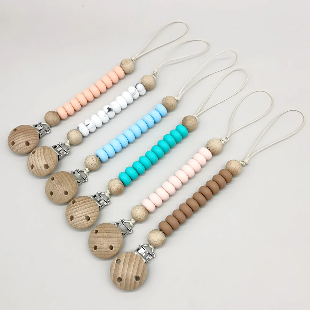 Baby Pacifier Chain Soother Clip Handmade Silicone Abacus Dummy Nipple Holder Clip Newborn Essentional Teething Toys