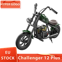 HYPER GOGO Challenger 12 Plus Electric Motorcycle for Kids 12 inch Pneumatic Tires 160W with Bluetooth Speaker Simulated Fog