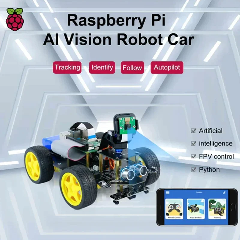 Raspbot AI Vision Robot Car with FPV Camera(Not include Raspberry Pi board)