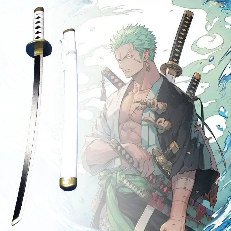 29.5in/75cm One Piece Katana Anime Ninja Sword Cosplay Prop Knife Real Size Samurai Sword Japanese Roronoa Zoro Katana Sabre