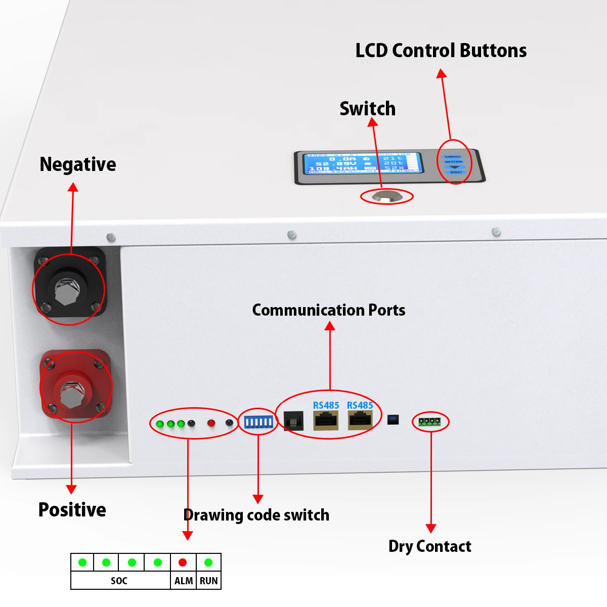 

Powerwall 48V 100AH 200AH LiFePO4 Battery Pack 5KWH 10KWH 32 Parellel 6000+ Cycle PC Monitor CAN/RS485 For Home Solar System