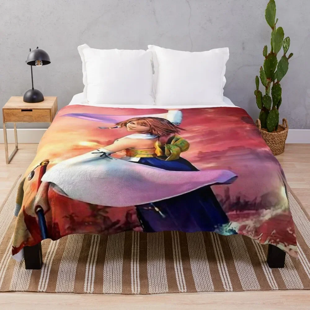 

Beauty Yuna FF X Throw Blanket anime Decorative Beds Blankets