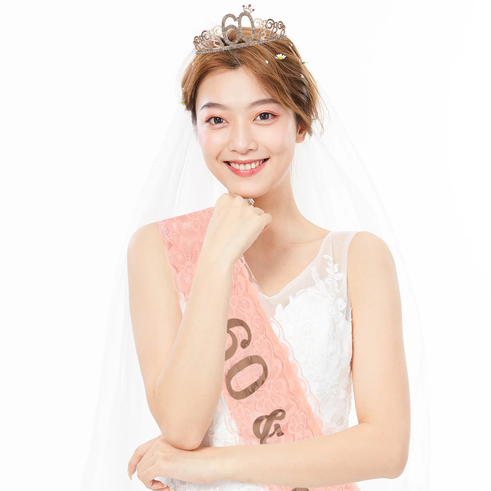 

1 set Birthday Crown Sash Set For Women 30Th Alloy Shine Birthday Party Decoration Tiara Women Celebration Photography Prop
