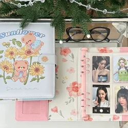 A5 PU Loose Leaf Photo Album Rose Meow DIY Binder Photocards Collect Book Diary Agenda Planner DIY Cover Album Stationery