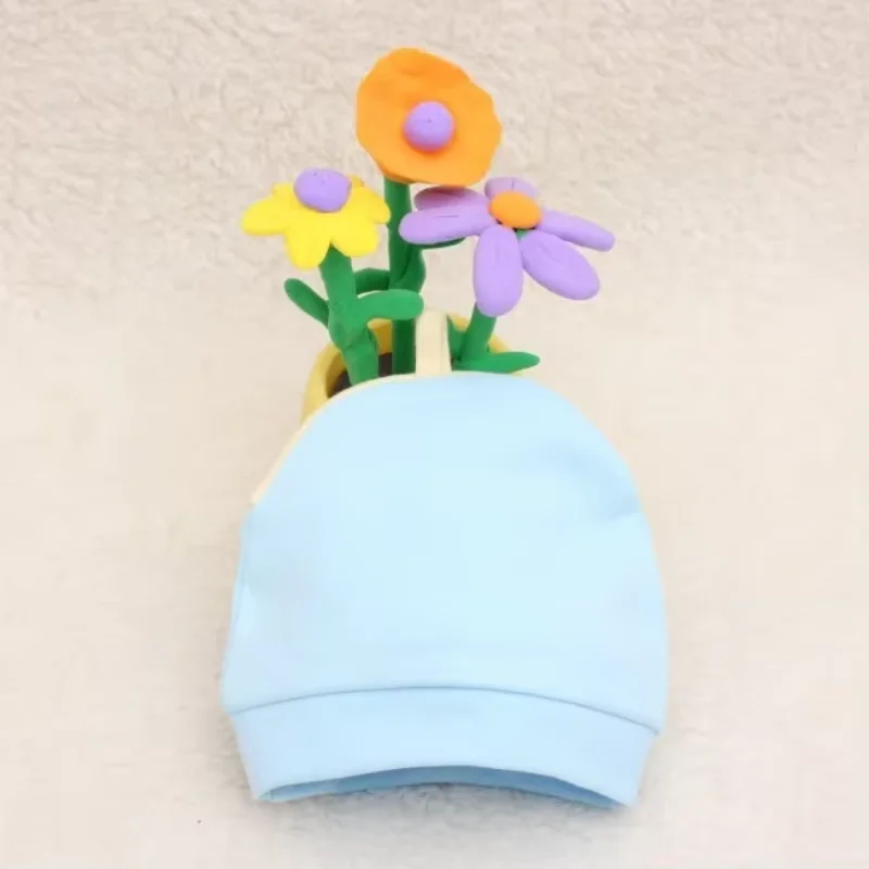 Modisches, einzigartiges Erdbeerform-Design, einfarbig, schöne Stretch-Mütze für Neugeborene