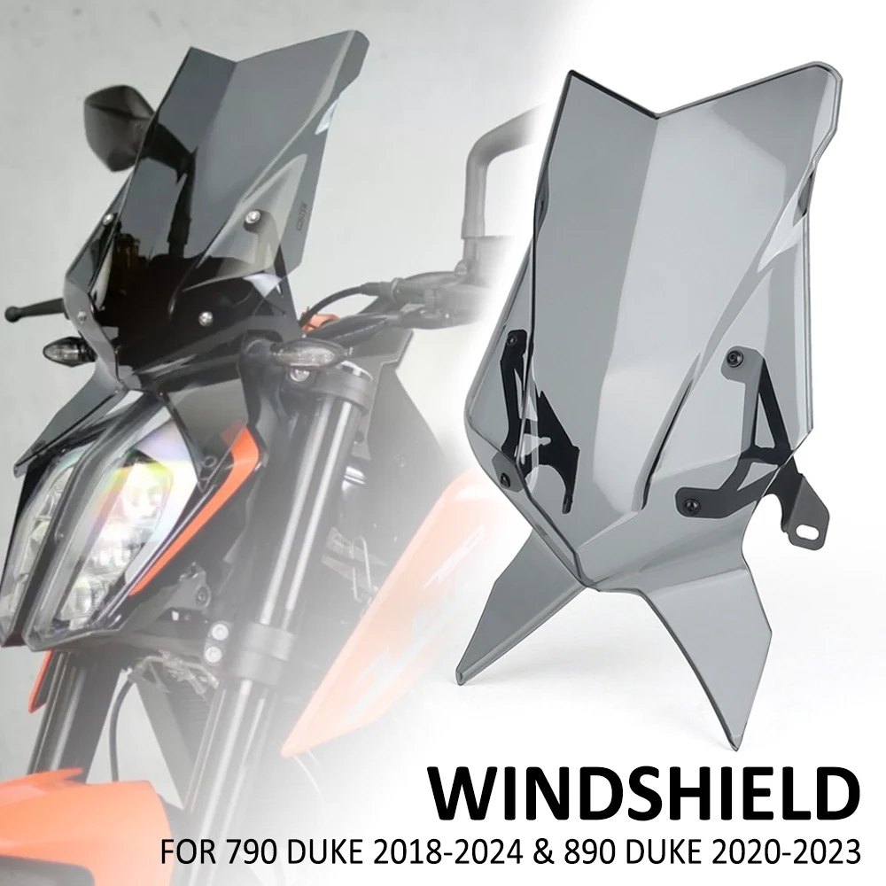 

NEW Motorcycle Windscreen Windshield Wind Screen Shield Protector Deflector Guard For 790duk 790 Duk 18-24 890duk 890 Duk 20-23