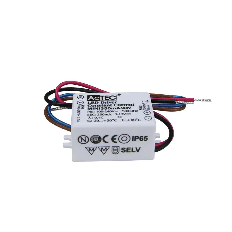 Mini Power Supply Unit (CC,3-12V DC) MINI Led Small Transformer 1-4x1W, CC, Current Constant 350mA/4W IP65