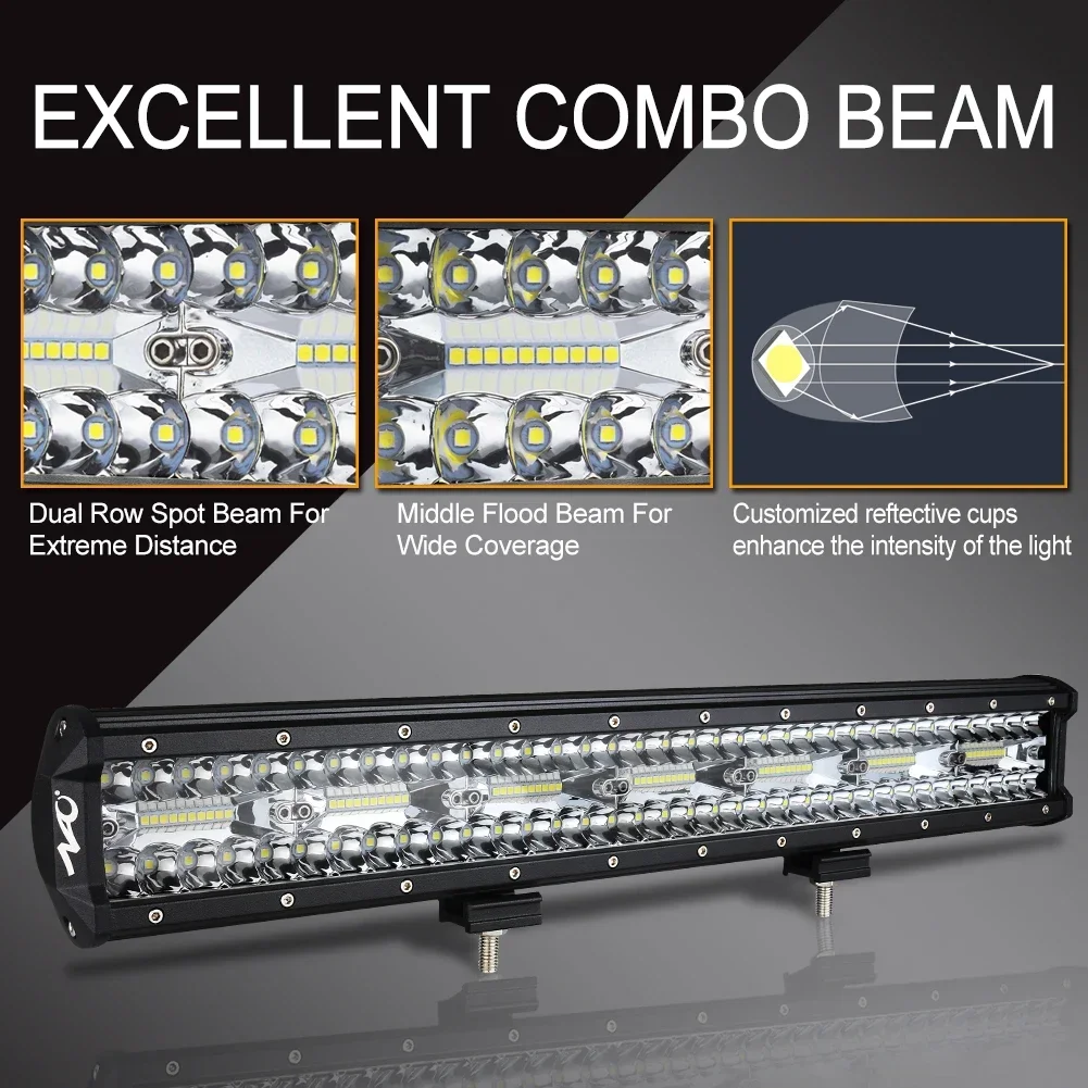 20Inch LED Light Bar NAOEVO 420w Flood Spot Combo Beam White Driving Lights Fog Light LED Work Light for Trucks Off Road Boat view 2