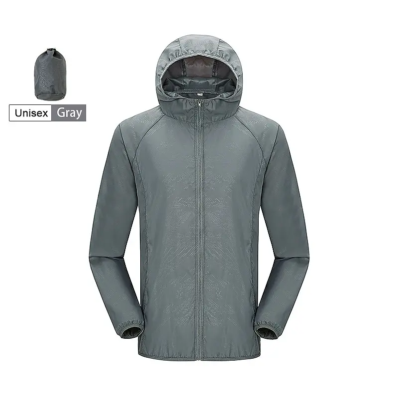 LNGXO Unisex-Wanderjacke für Herren und Damen, wasserdicht, schnell trocknend, Camping, Windjacke, Trekking, Angeln, Regenmantel, Outdoor, Anti-UV-Kleidung