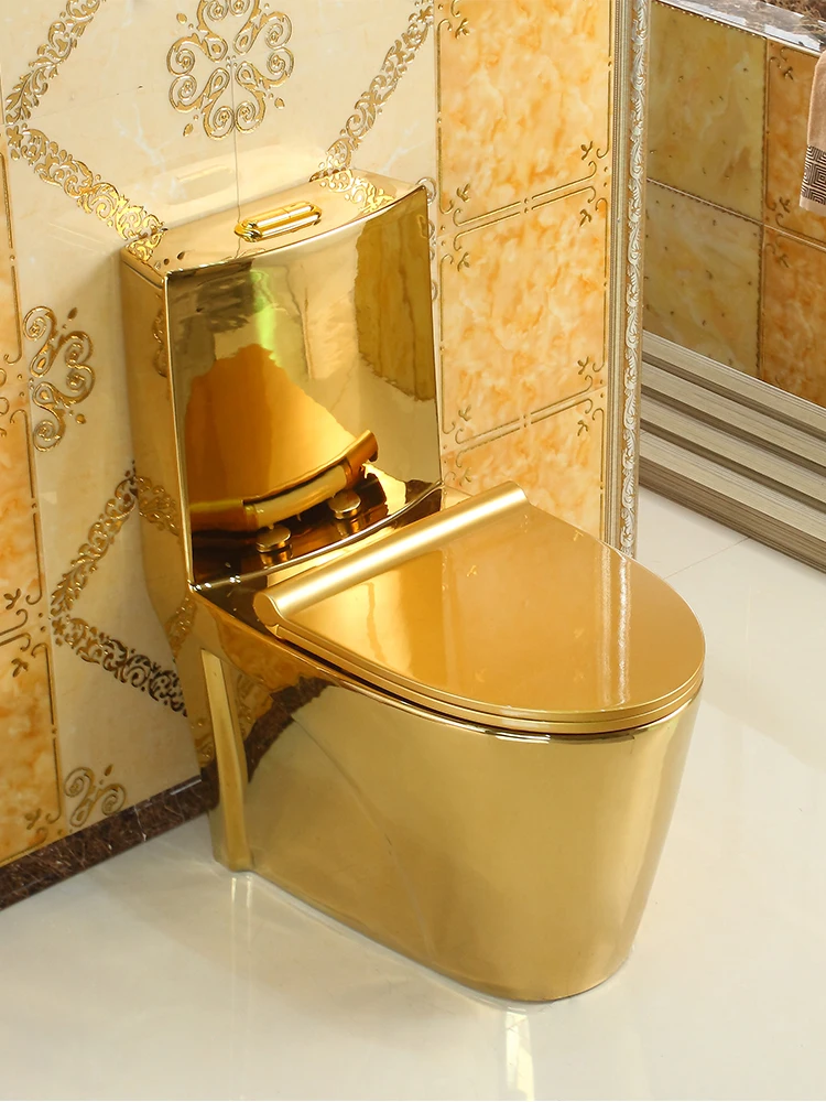 

Household European style gold flush toilet, super whirlpool 8.0 large pipe toilet, water-saving and odor prevention