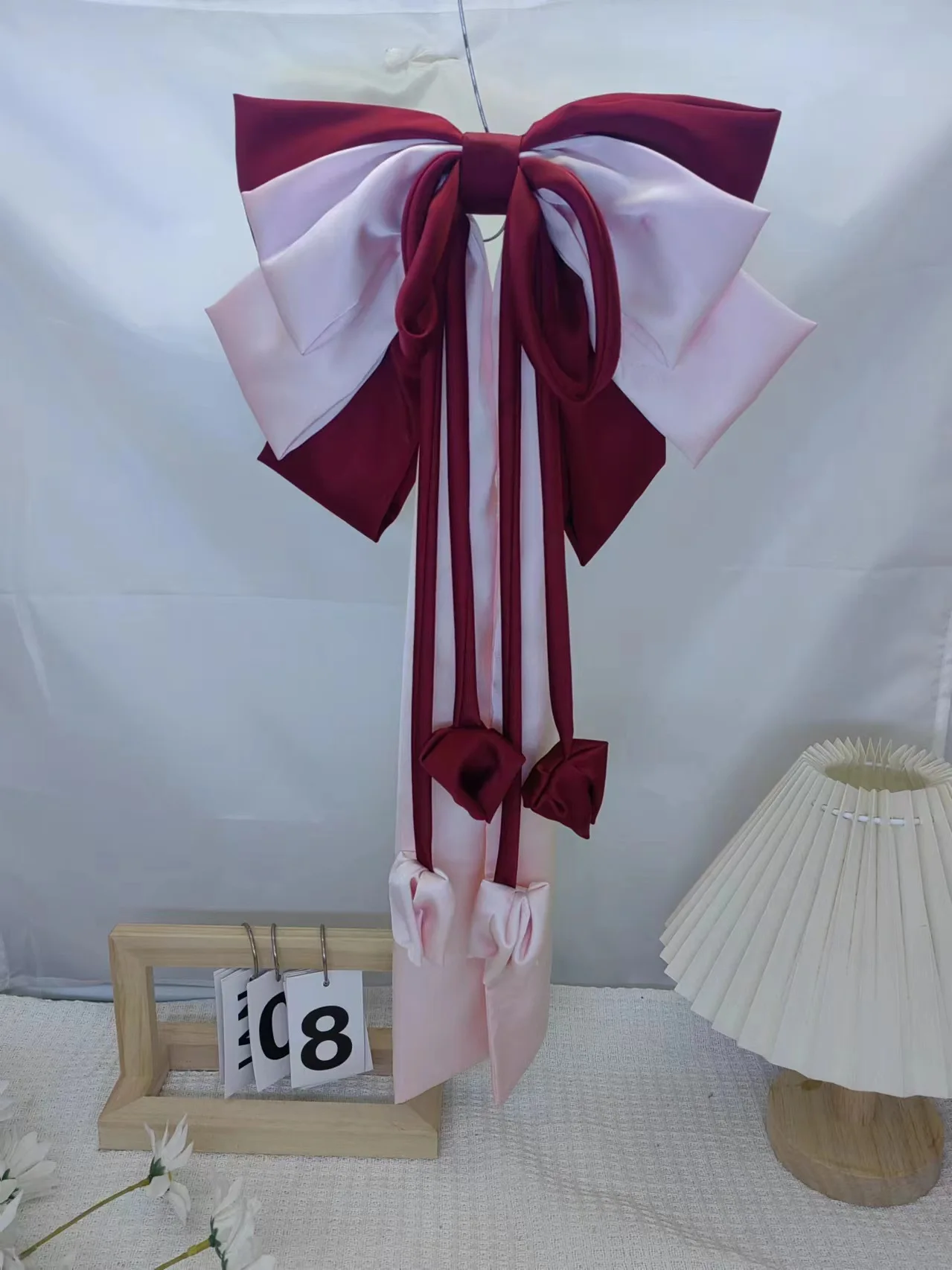 Korean Hair Accessories Sweet Pink High-end Satin Oversized Bow Tulip Bud Spring Clip Temperament Women\'s Headwear