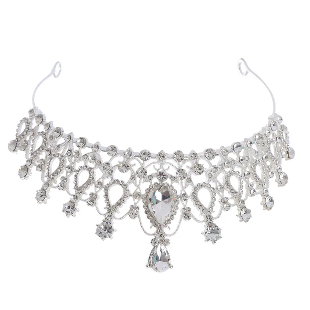 Crystal Rhinestone Crown Tiara Headband Girl Birthday Wedding Flower Girl Hair Accessories Sparkly Lightweight Comfortable