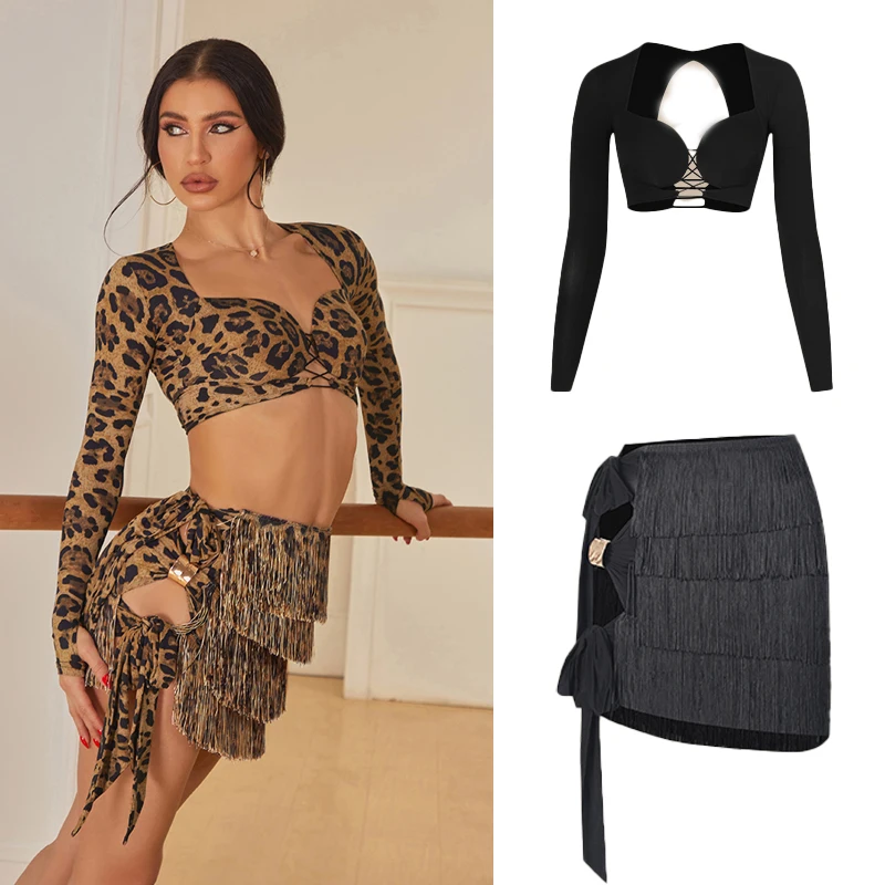 ZYM جديد اللاتينية ملابس رقص مثير عارية الذراعين اللاتينية أعلى شرابات التنانير الكبار تشاتشا قاعة الرقص المنافسة الملابس SL14712