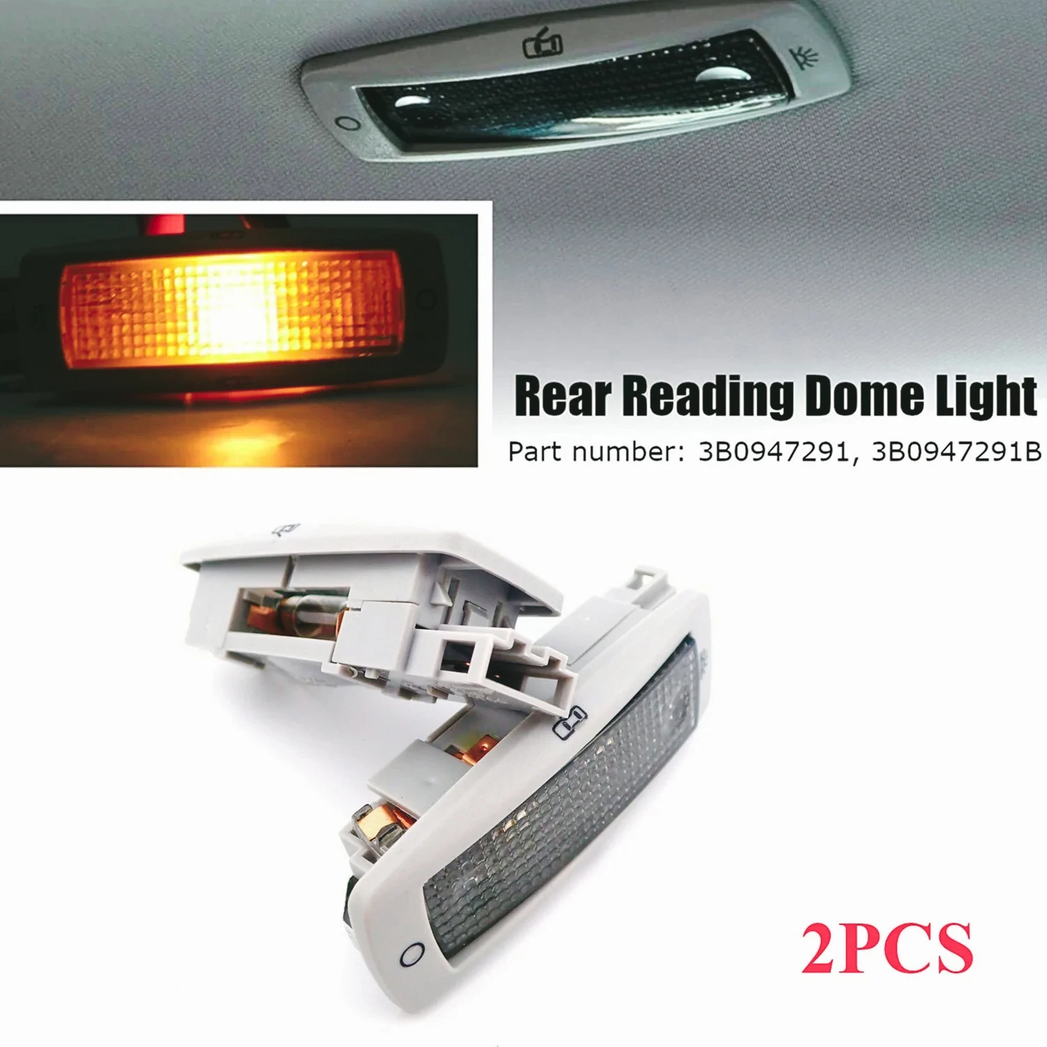 PL-Luz  lectura trasera interior para coche, lámpara  techo con mapa para Golf, Passat, Tiguan, Skoda, Fabia, Superb, Seat L