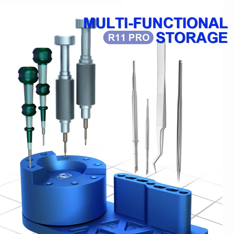 MECHANIC R11 Pro 360° Rotating Screwdriver Tweezer Storage Box with Non-slip Base Universal Aluminum Alloy Repair Parts Holder