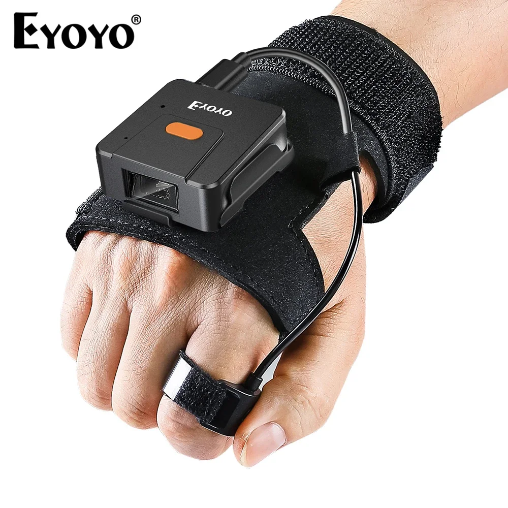 

Eyoyo EY-027L Wrist Wearable Bluetooth Barcode Scanner, 1D Laser Portable Mini USB Reader with Auto-Sensing & Trigger Scanning