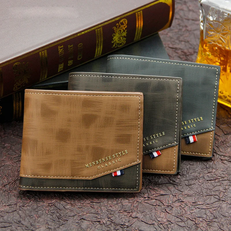 

New Men Wallet Tri-fold Business Wallet Luxury Credit Card Holders Inserts Coin Purses Vintage Walltes carteira masculina