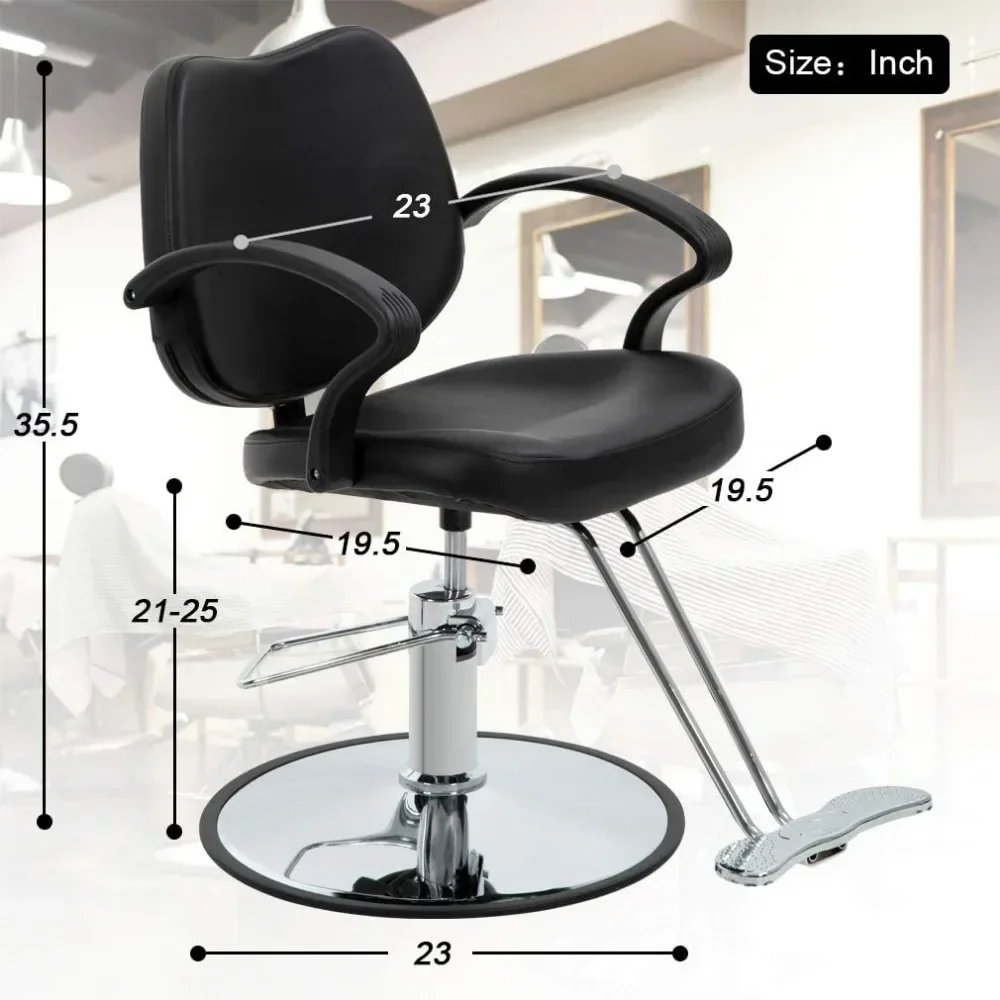 Heavy Duty Hydraulic Pump Chair for Hair Styling, Cadeira de barbeiro para cabeleireiro, Beleza, Shampoo, Estilista, Mulheres, Homem