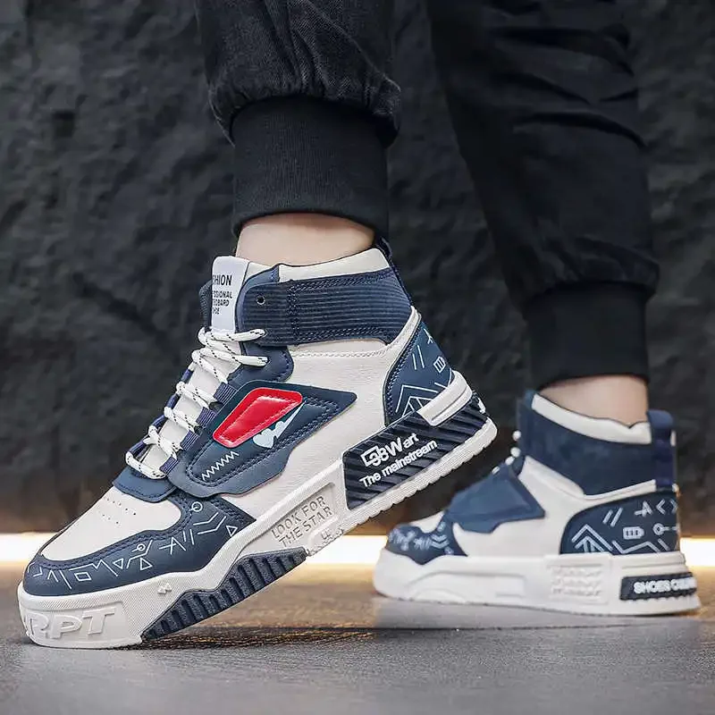 

Perforated Mid Original Sneakers For Men Training Shoes Men Blue Footwear Sports Resale Excercise Shoos Tenni Sapateni