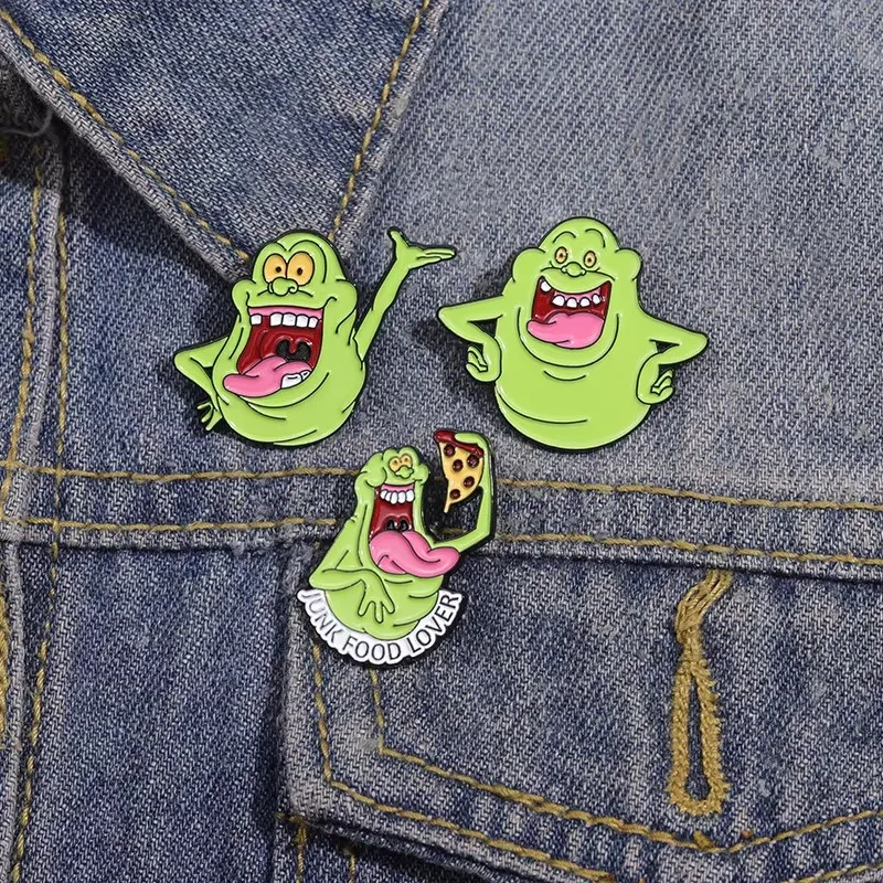 Halloween Horror Ghost Enamel Pins Cool Green Monster Brooches Lapel Backpack Badge Fashion Holiday Jewelry Gifts For Friends