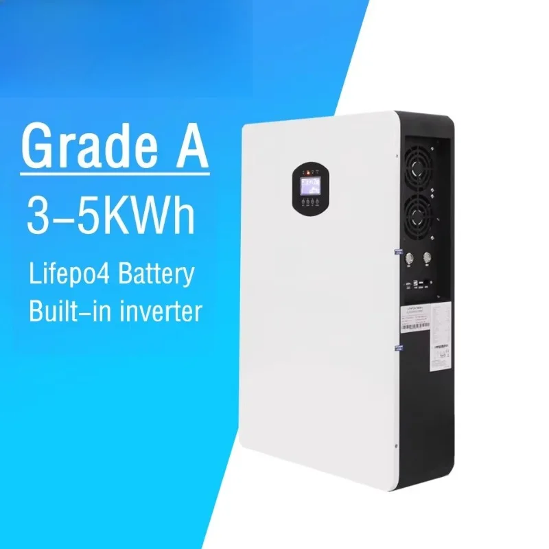 

Настенный инвертор «все в одном» 5 кВтч и литиевая батарея 51,2 В 100 Ач для домашней системы хранения