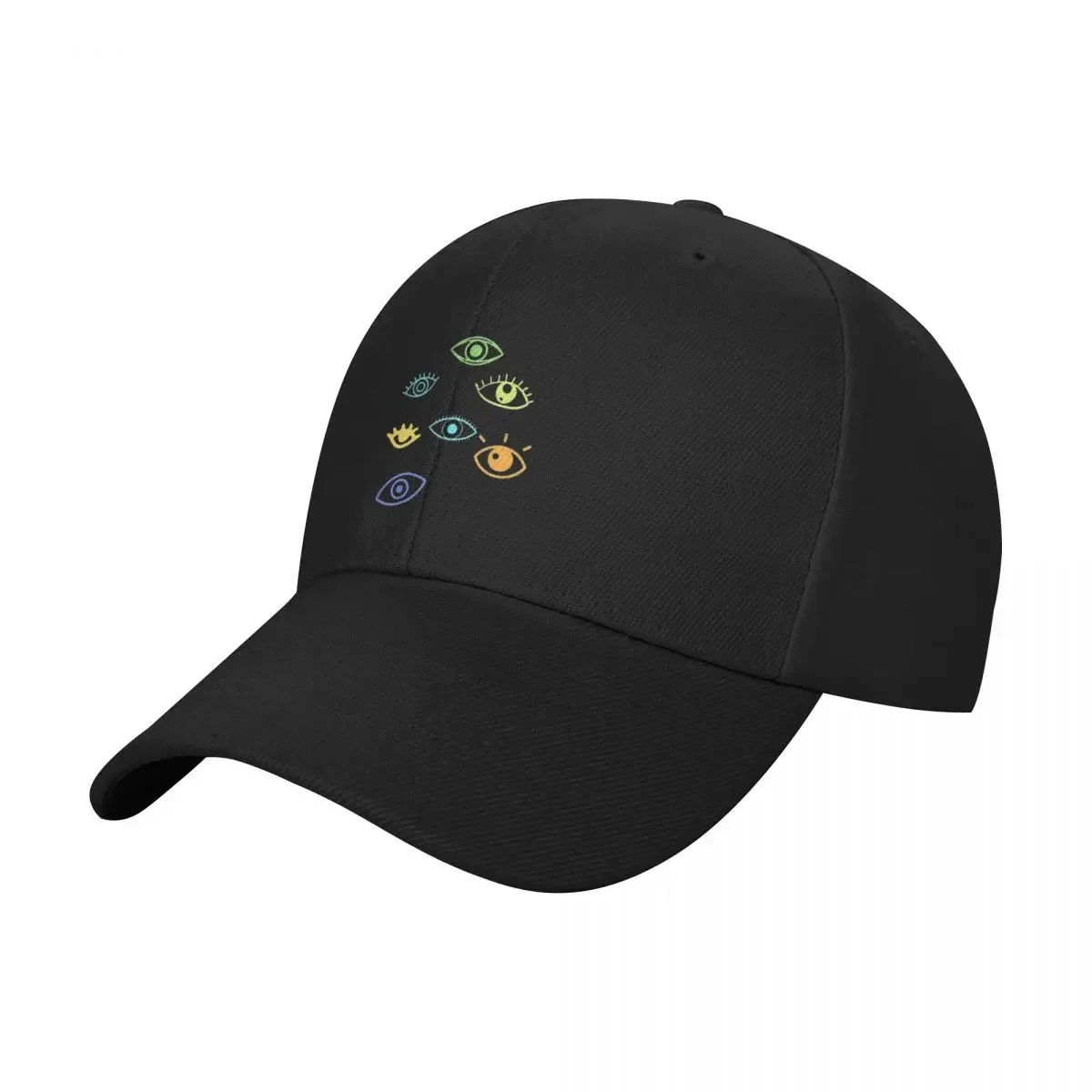 green and Blue and yellow Eyes watching you spooky Mask Baseball Cap Uv Protection Solar Hat hats on offer Ladies Men's