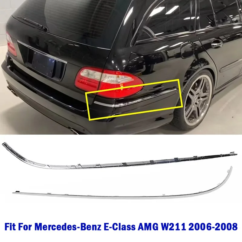 

2Pcs Rear Bumper Trim Strips Car Accessories Fit For Mercedes-Benz E-Class AMG W211 2006 2007 2008 #2118852721, #2118852821