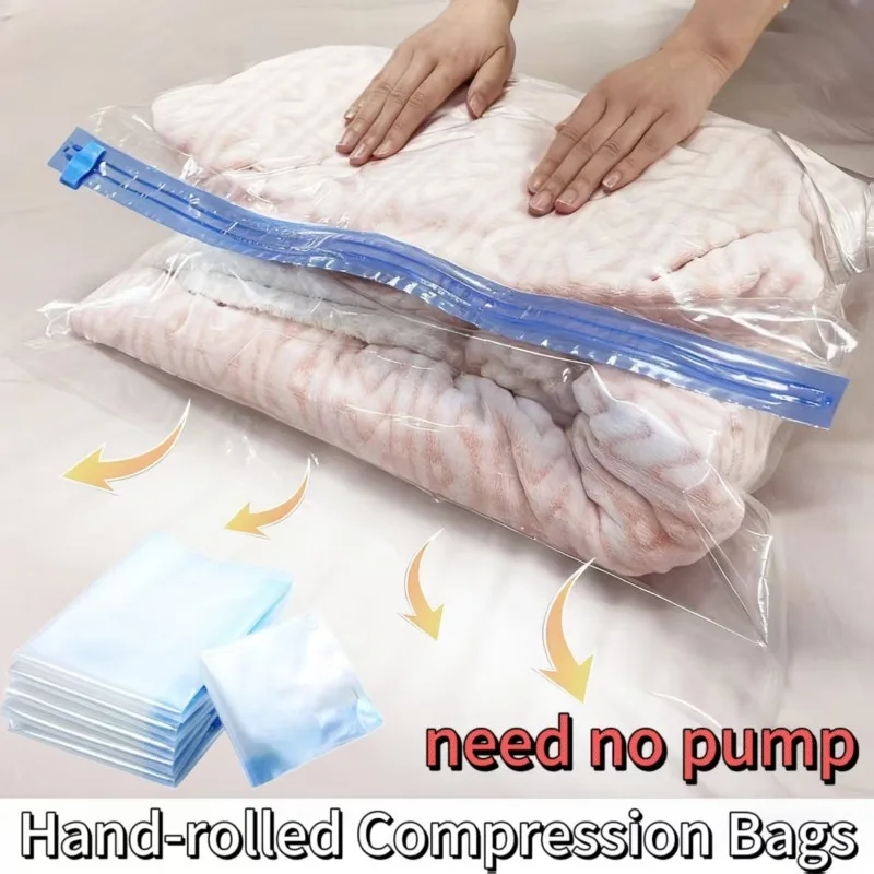 حقيبة ضغط للسفر، أكياس مكنسة لتخزين الملابس مناسبة للأمتعة وحقيبة تخزين الملابس الأساسية