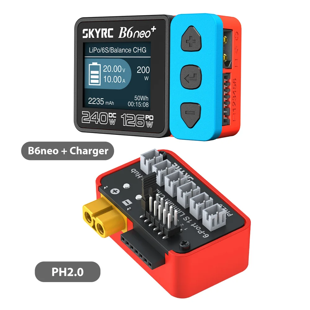 SKYRC Batterijoplaadhub OSH 6-poorts 1S Batterijoplaadhub voor LiPo LiFe Li-ion LiHV Ondersteuning B6neo B6ACneo B6neo+ B6neo 2