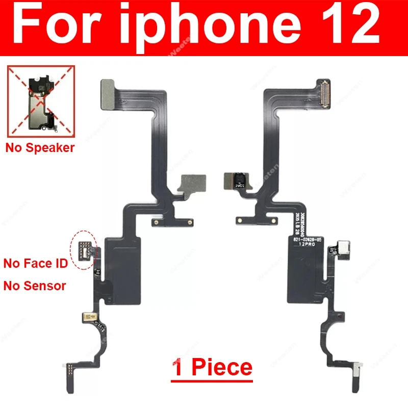 For iPhone X XR XS Max 11 12 13 Pro Max 12 13Mini Earpiece Flex Proximity Sensor Empty Flex Cable Without Earpiece Speaker