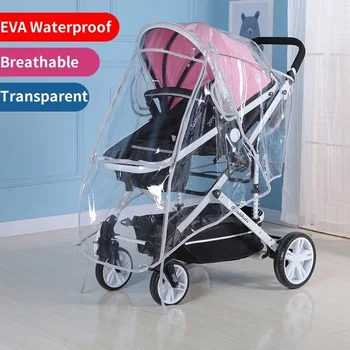 Universele Kinderwagen Regenhoes Baby Auto Wind Dust Shield Transparant Waterdicht Ademend Trolley Paraplu Regenjas Accessoires