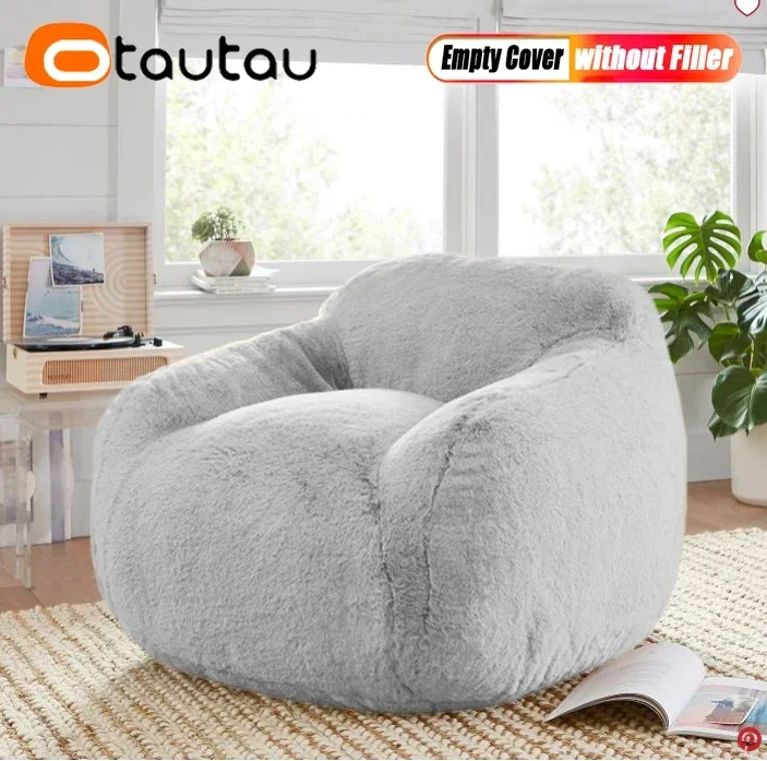 OTAUTAU Faux Bunny Fur Bean Bag Cover bez wypełniacza Kanapa podłogowa Beanbag Sofa Fotel EMPTY POUF COVER NO FILLER INSIDE SF203