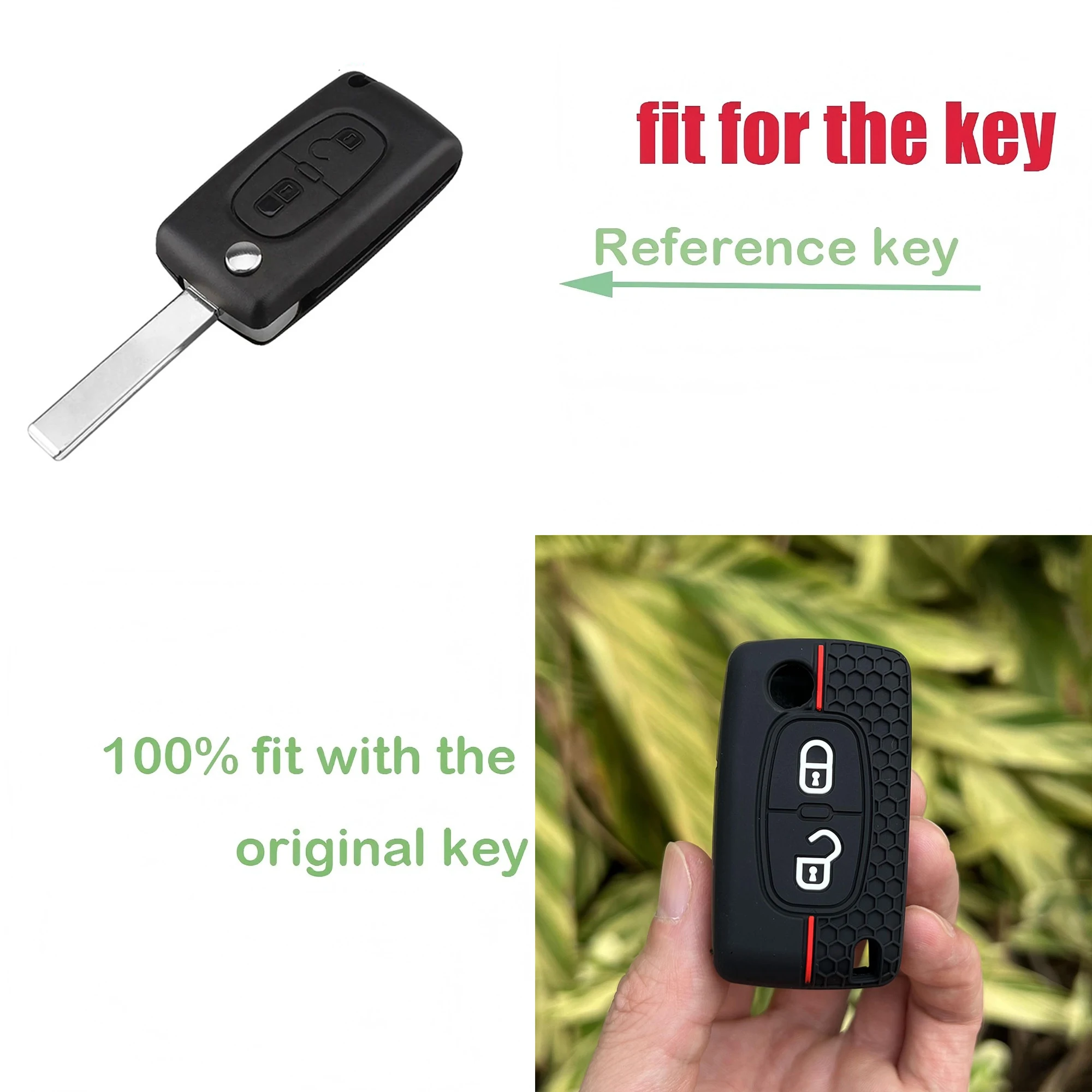 

Silicone Car Key Case Fob for Citroen C2 C3 C4 C4L C5 C6 Xsara Picasso Rubber Cover for PEUGEOT 207 208 206 307 308 407 408 RCZ