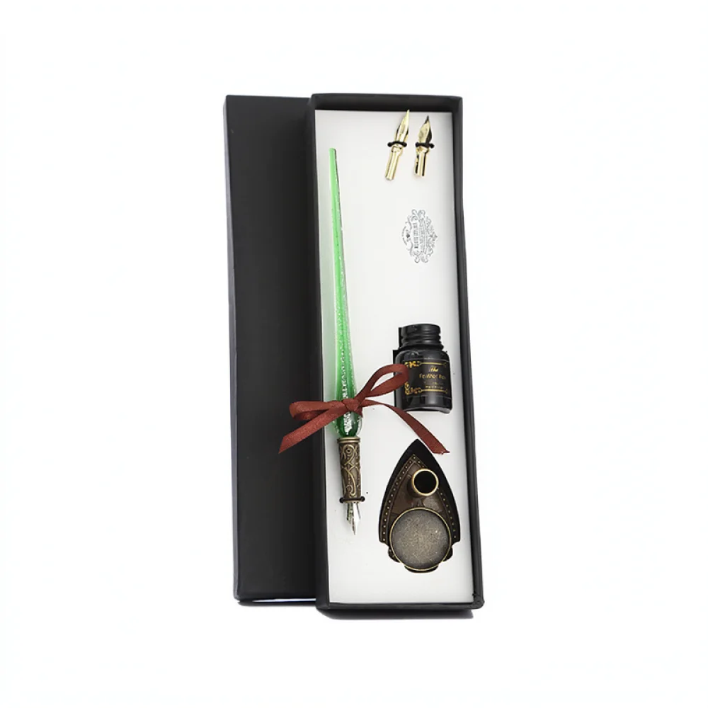 Glass Dip Pen Set For For WY Calligraphy Writing Tools Fountain Ink Gift Box Drawing Supplies For English Lettering Art