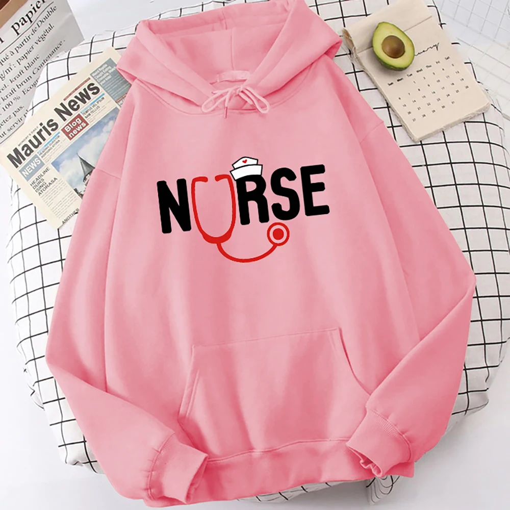 Nurse Stethoscope Printed Long Sleeve Pullover Hoodies For Women And Men Couple Casual Sweatshirts Autumn Winter Plus Size tops