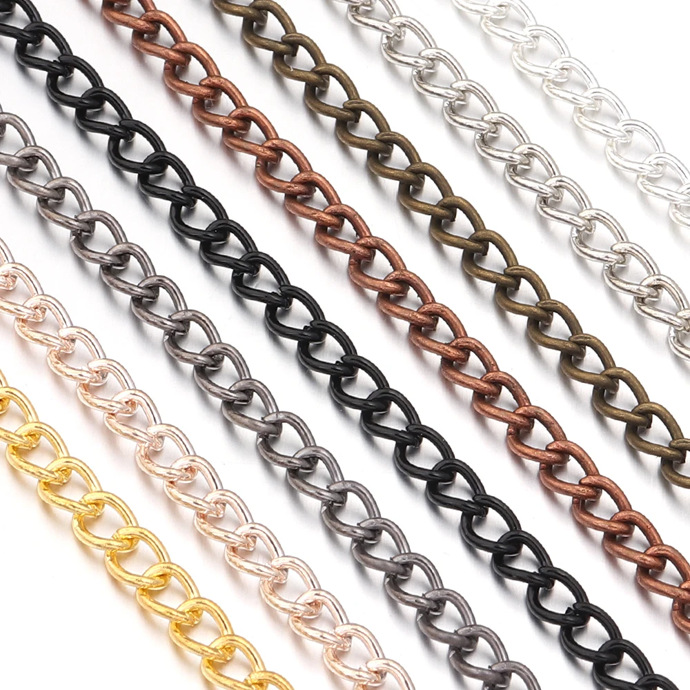 10 Yards/roll Stainless Steel Adjustment Extension Tail Chain Bulk GoldNecklace Extender Width Chains for DIY Jewelry Making