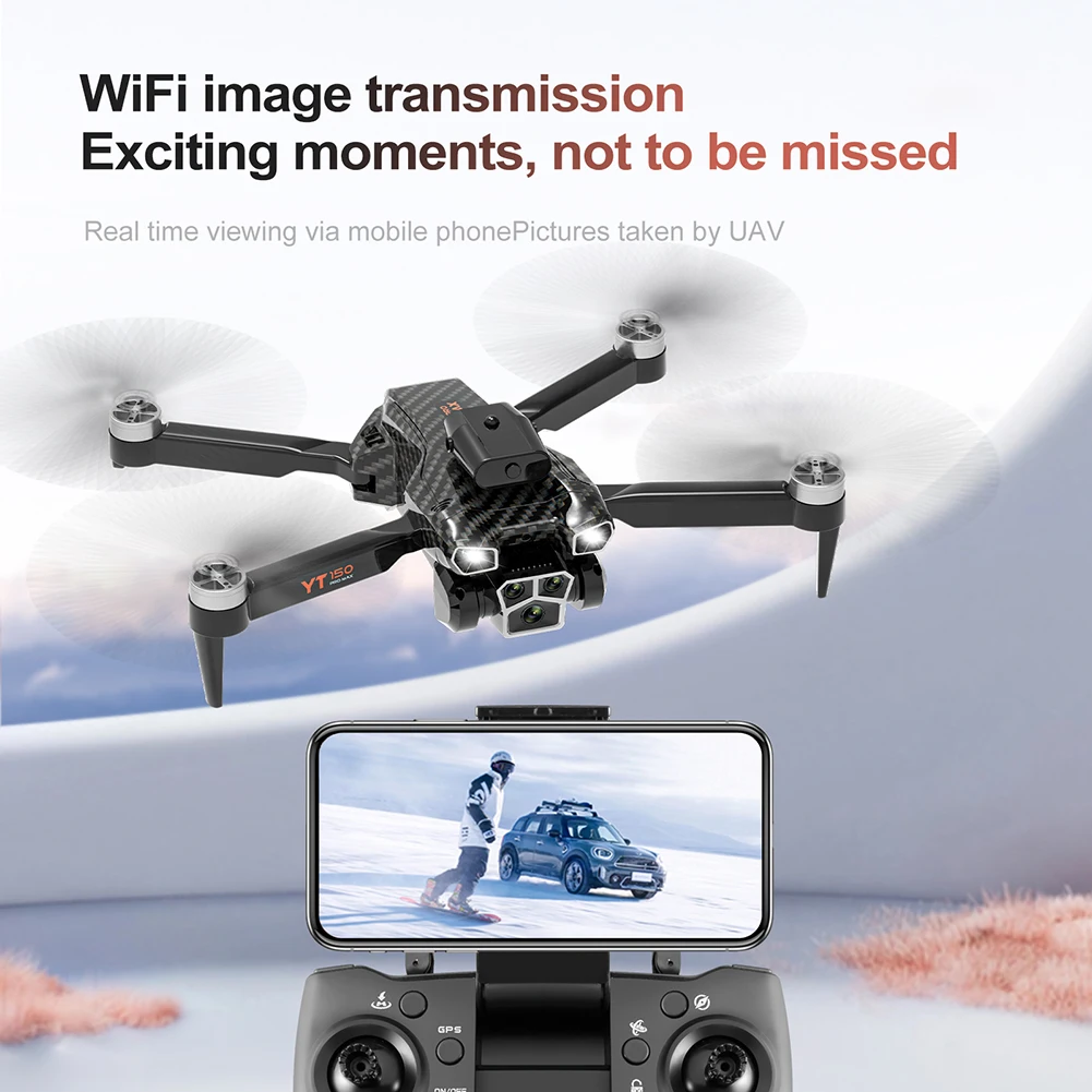 

Foldable Aerial Photography Camera With 3 Lens Altitude Hold Quadcopters Camera For Outdoor Travel