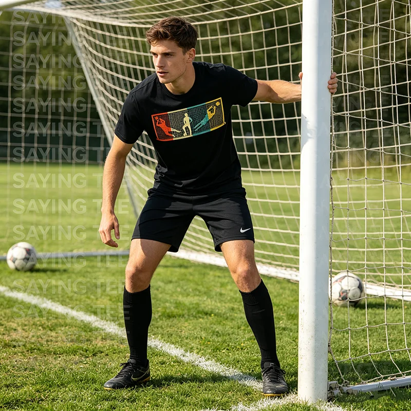 Vintage Goal Keeper T-Shirt Soccer Goalie Gift T-Shirt Y2k GoalKeeper Awesome Apparel Humor Football Goaltender Graphic Clothes